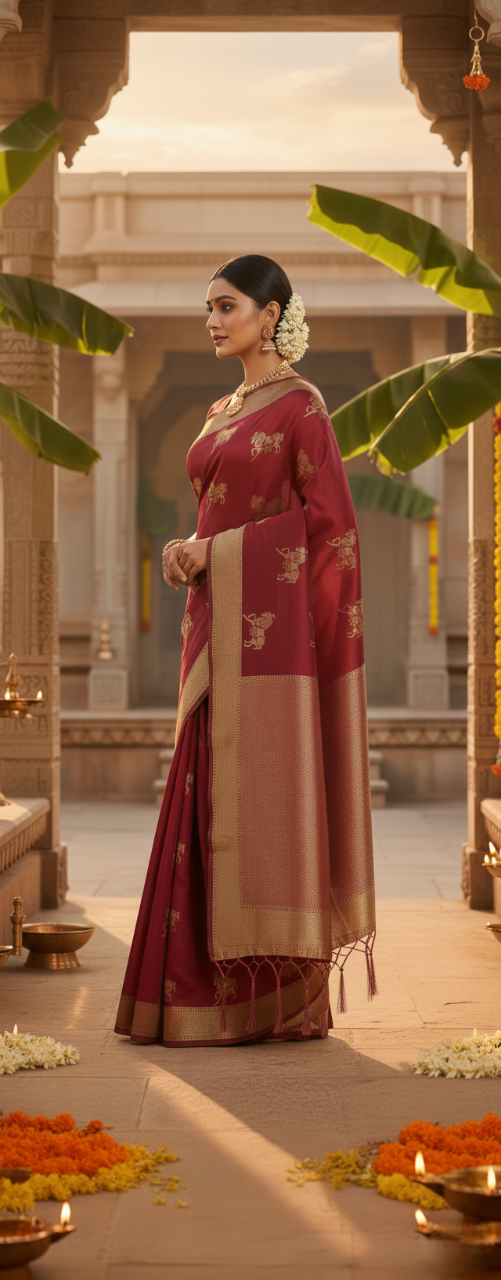 Red Banarasi Silk Saree
