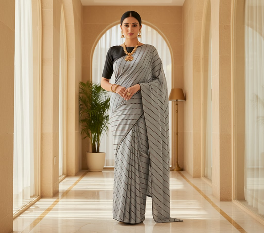 Grey Vichitra Saree