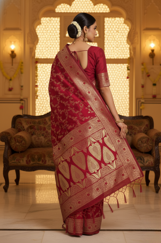 Red Banarasi Silk Saree