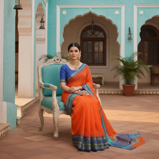 Fanta Kota Doria Cotton Bordered Saree