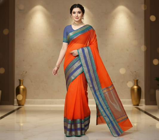 Fanta Kota Doria Cotton Border Saree
