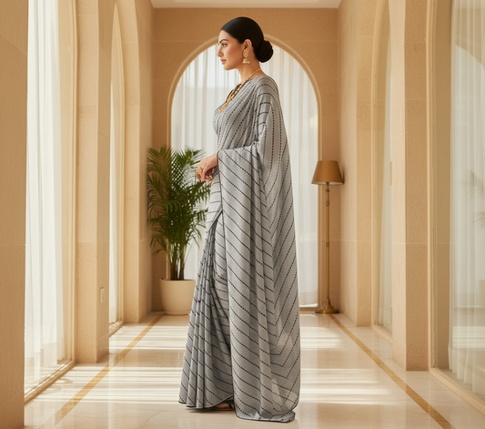 Grey Vichitra Saree