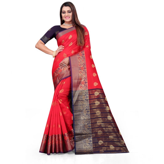 Red Silk Woven Saree