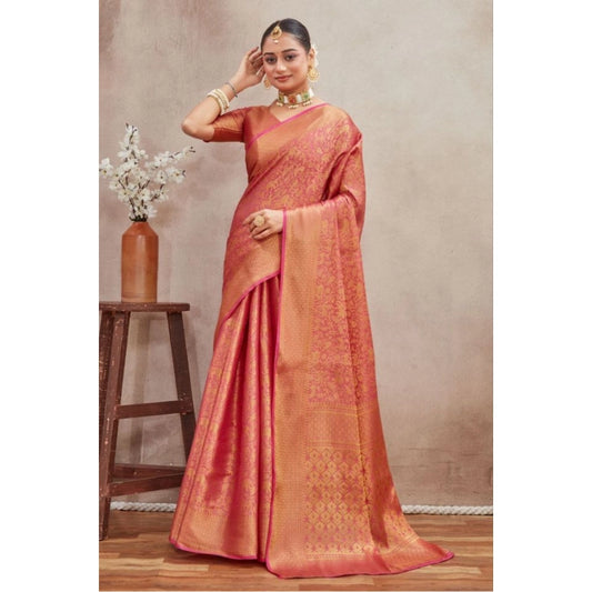 Peach Silk Saree
