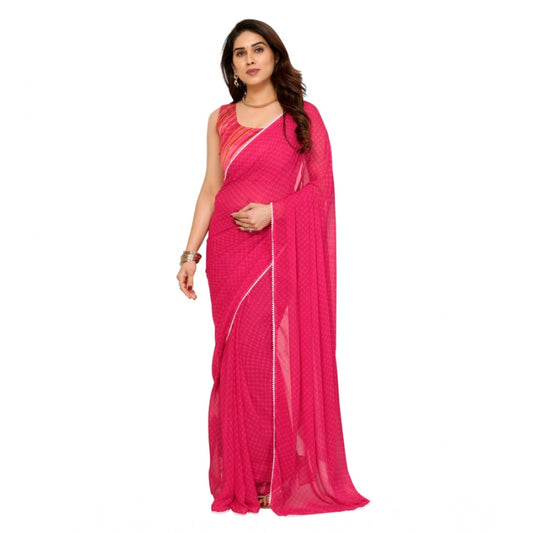 Dark Pink Georgette Saree
