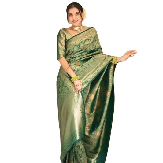 Green Silk Printed Saree
