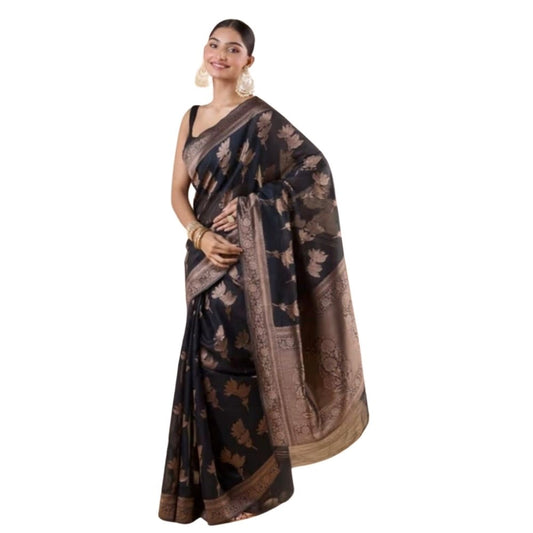 Black Silk Printed Saree