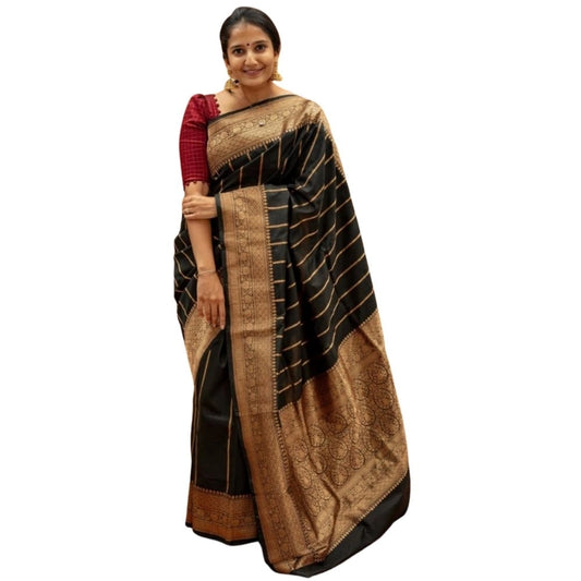 Black Silk Printed Saree