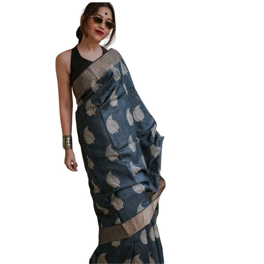 Black Silk Printed Saree