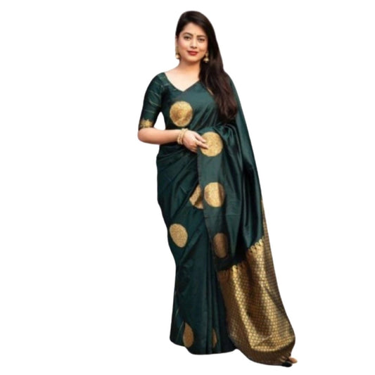 Green Silk Printed Saree