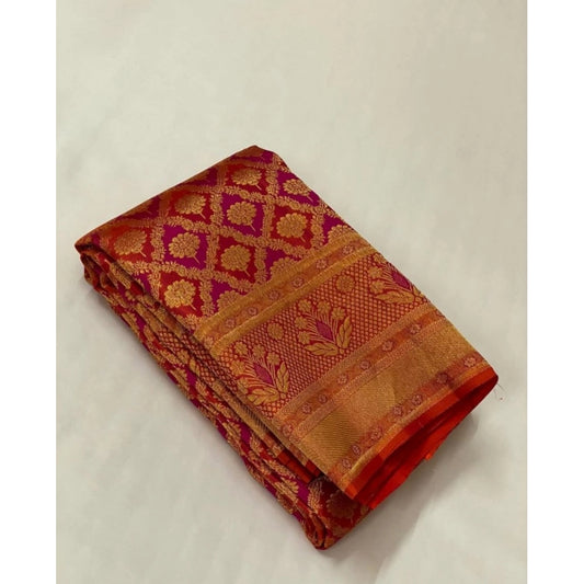 Red Silk Printed Saree