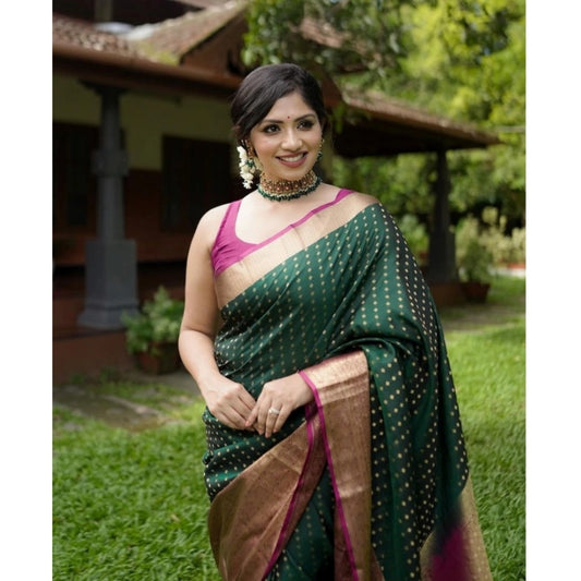 Green Silk Printed Saree