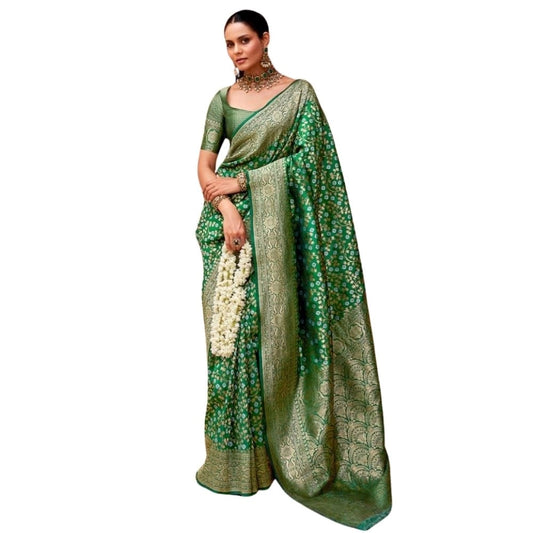Green Silk Printed Saree