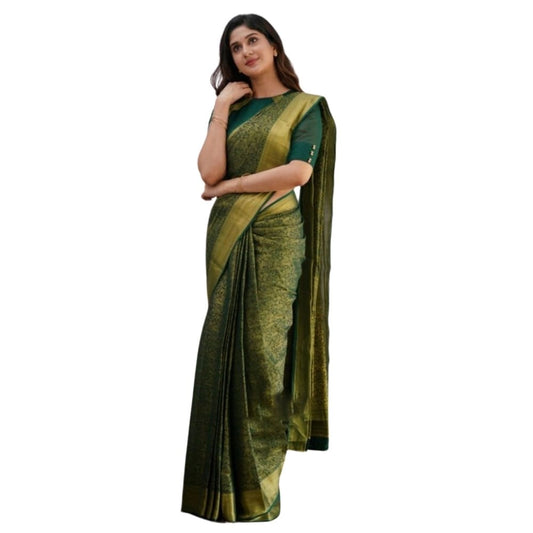 Green Silk Printed Saree