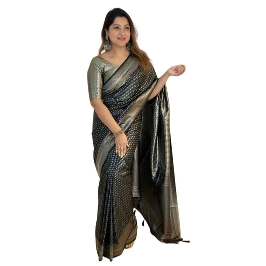 Black Silk Printed Saree