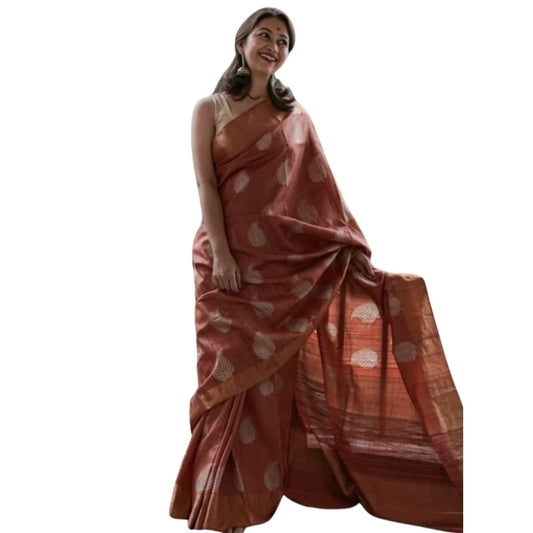 Maroon Silk Printed Saree