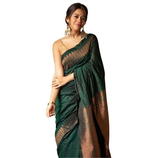 Green Silk Printed Saree