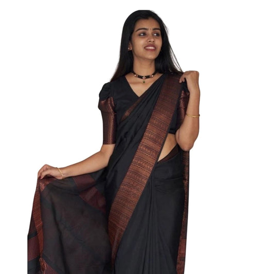 Black Silk Printed Saree