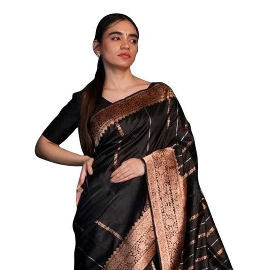 Black Silk Printed Saree