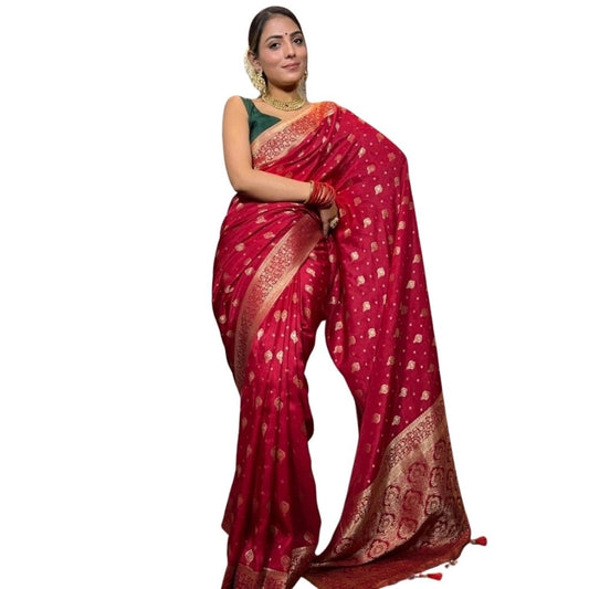 Red Silk Printed Saree
