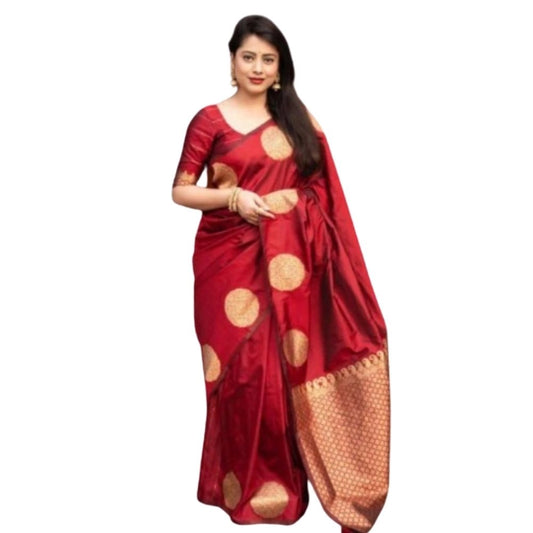 Red Silk Printed Saree