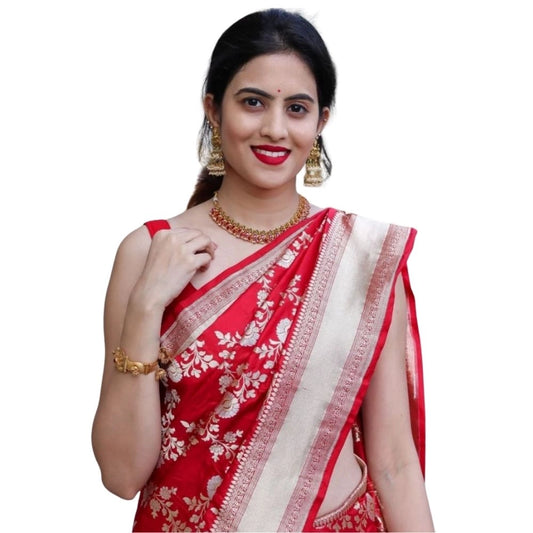 White Silk Printed Saree