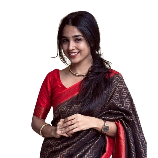 Brown Silk Printed Saree