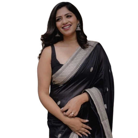 Black Silk Printed Saree