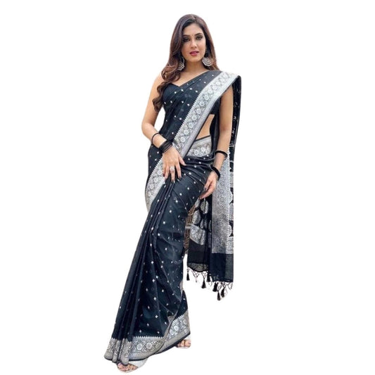 Black Silk Printed Saree