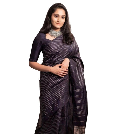 Black Silk Printed Saree