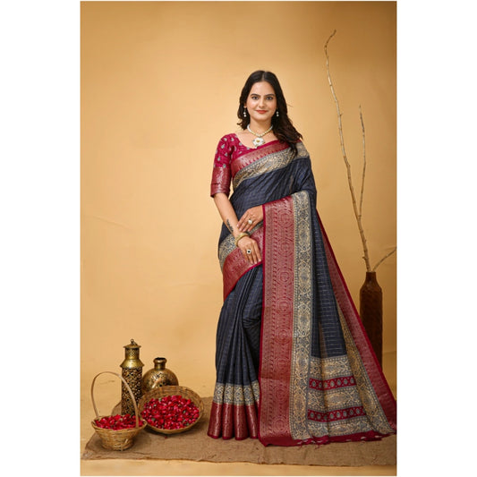 Grey Dola Cotton Kalamkari Saree