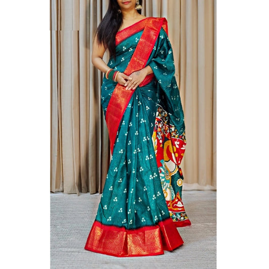 Blue Kalamkari Cotton Saree