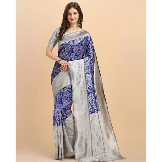 Blue Lichi Silk Saree
