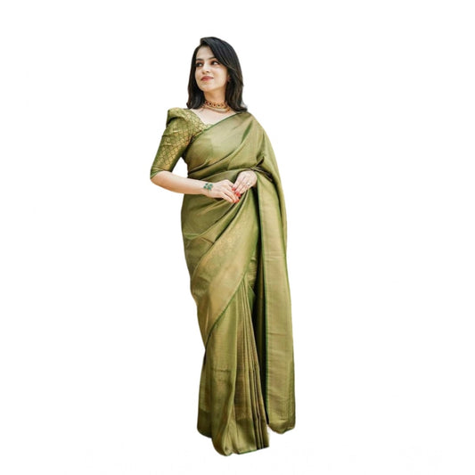 Green Lichi Silk Saree
