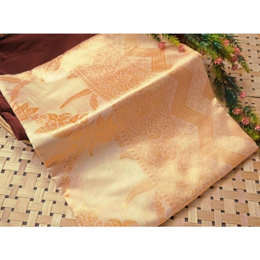 Golden Lichi Silk Saree