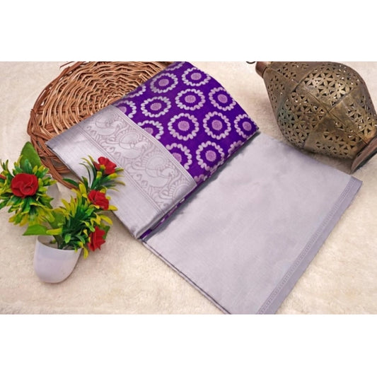 Purple Lichi Silk Saree