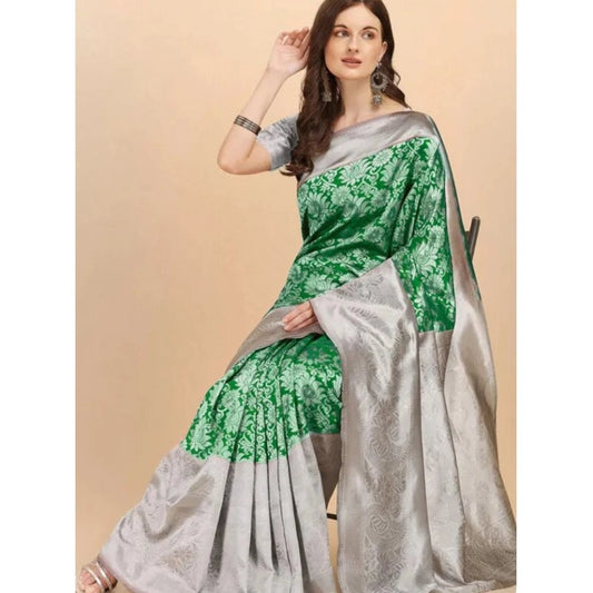 Green Lichi Silk Saree