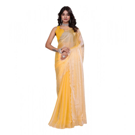 Yellow Tissue Silk Saree