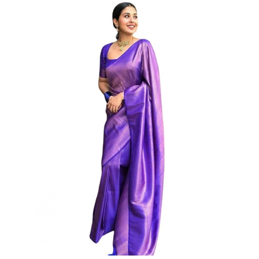 Purple Litchi Silk Saree