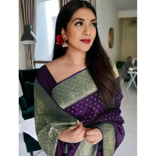 Purple Litchi Silk Saree