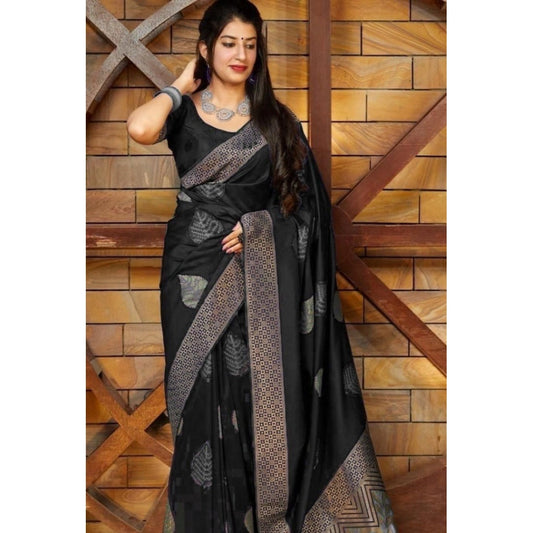 Black Litchi Silk Saree