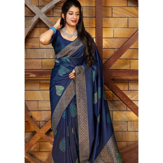 Blue Litchi Silk Saree
