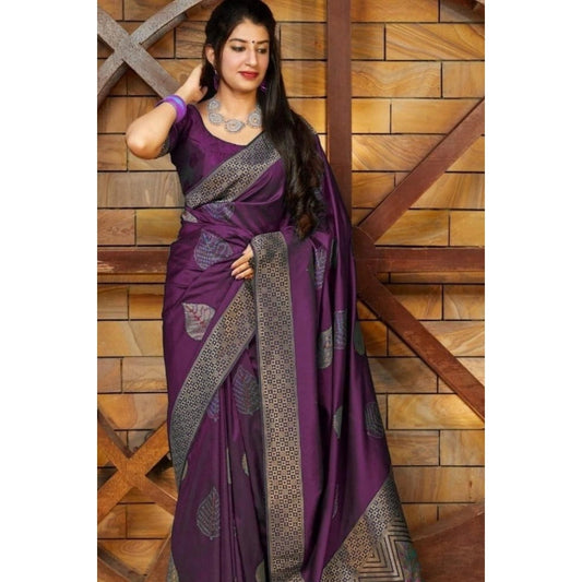 Purple Litchi Silk Saree