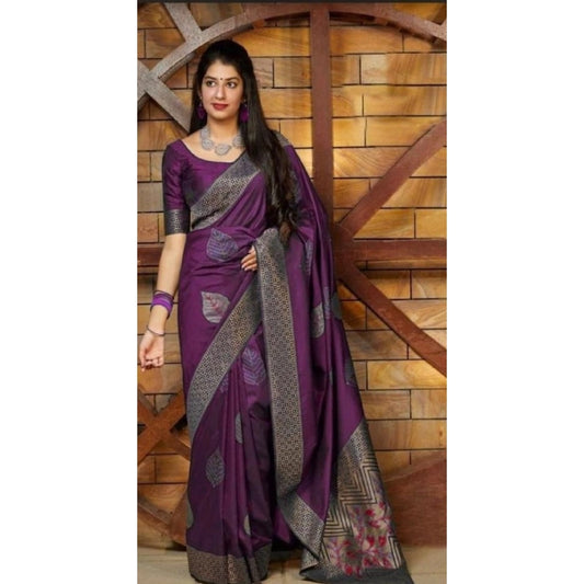 Purple Litchi Silk Saree