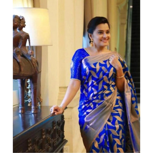 Blue Litchi Silk Saree