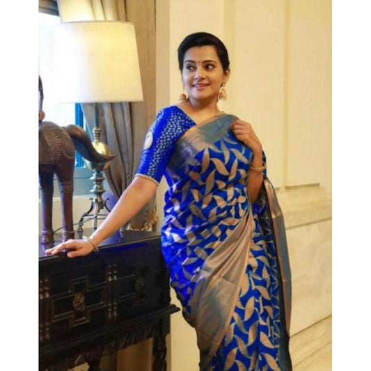 Blue Litchi Silk Saree