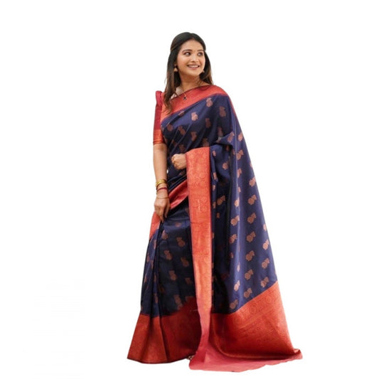 Blue Litchi Silk Saree