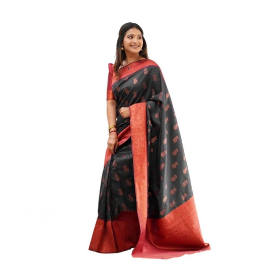 Grey Litchi Silk Saree