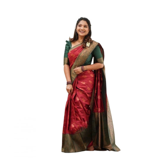 Red Litchi Silk Saree