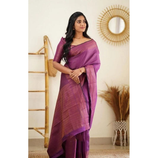 Purple Litchi Silk Saree